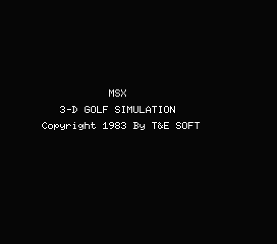 3D Golf Simulation title screen for MSX